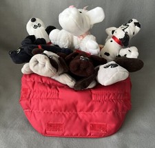 1986 Pound Puppy Newborns Carry Kennel with 7 vintage puppies