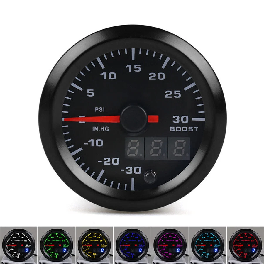 2 INCH Car Turbo Boost Meter PSI Digital & Pointer Pressure Gauge 7 Color LED 1x - Image 2 of 4