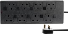 Image of 8 Gang Surge Protected Switched Extension Lead With 2 Meter UK Main Plug Black