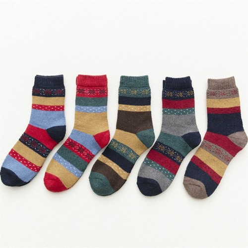 5 Paar Herren Damen Wollmischung Kaschmir Socken warm dick lässig Thermo weich Socken - Bild 49 von 86