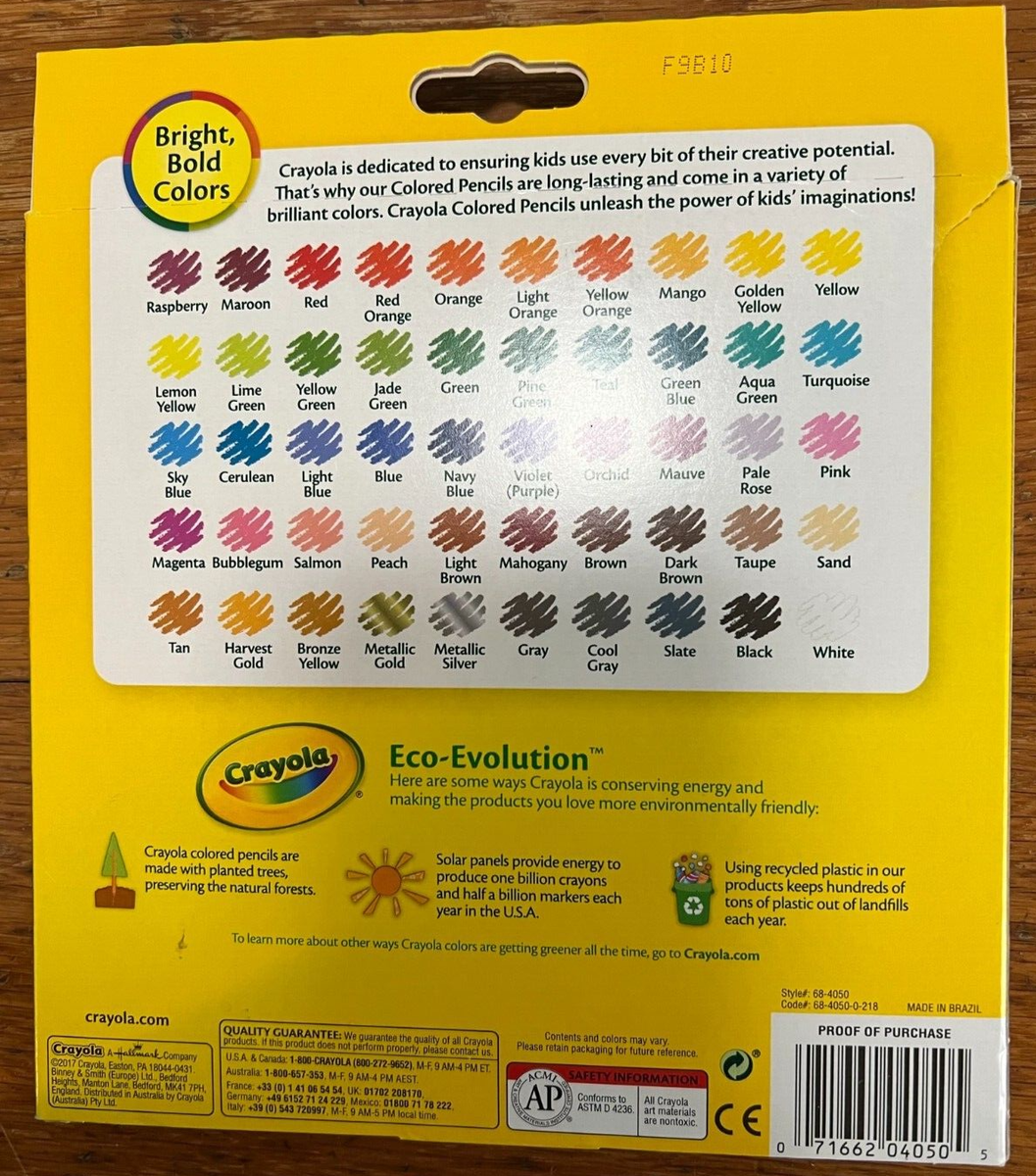 Crayola Colored Pencils 50 Color Chart