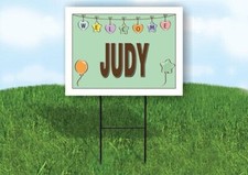 JUDY WELCOME BABY GREEN 18 in x 24 in Yard Sign Road Sign with Stand
