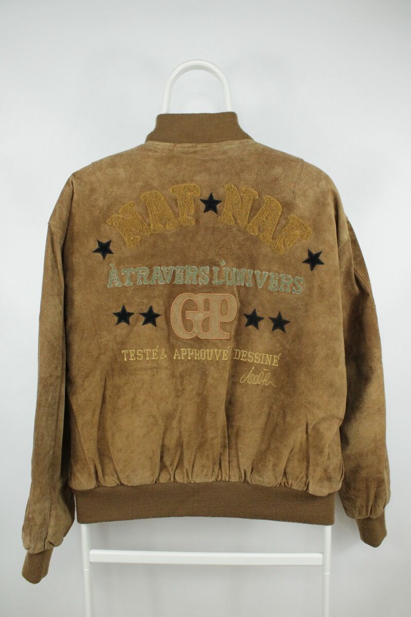 VTG 80's Naf Naf Nubuck Leather Big Logo Flight Bomber VTG 80's Naf Naf Nubuck Leather Big Logo Flight Bomber
