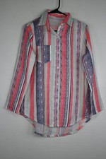 Women's Striped Button Up Multicolor M