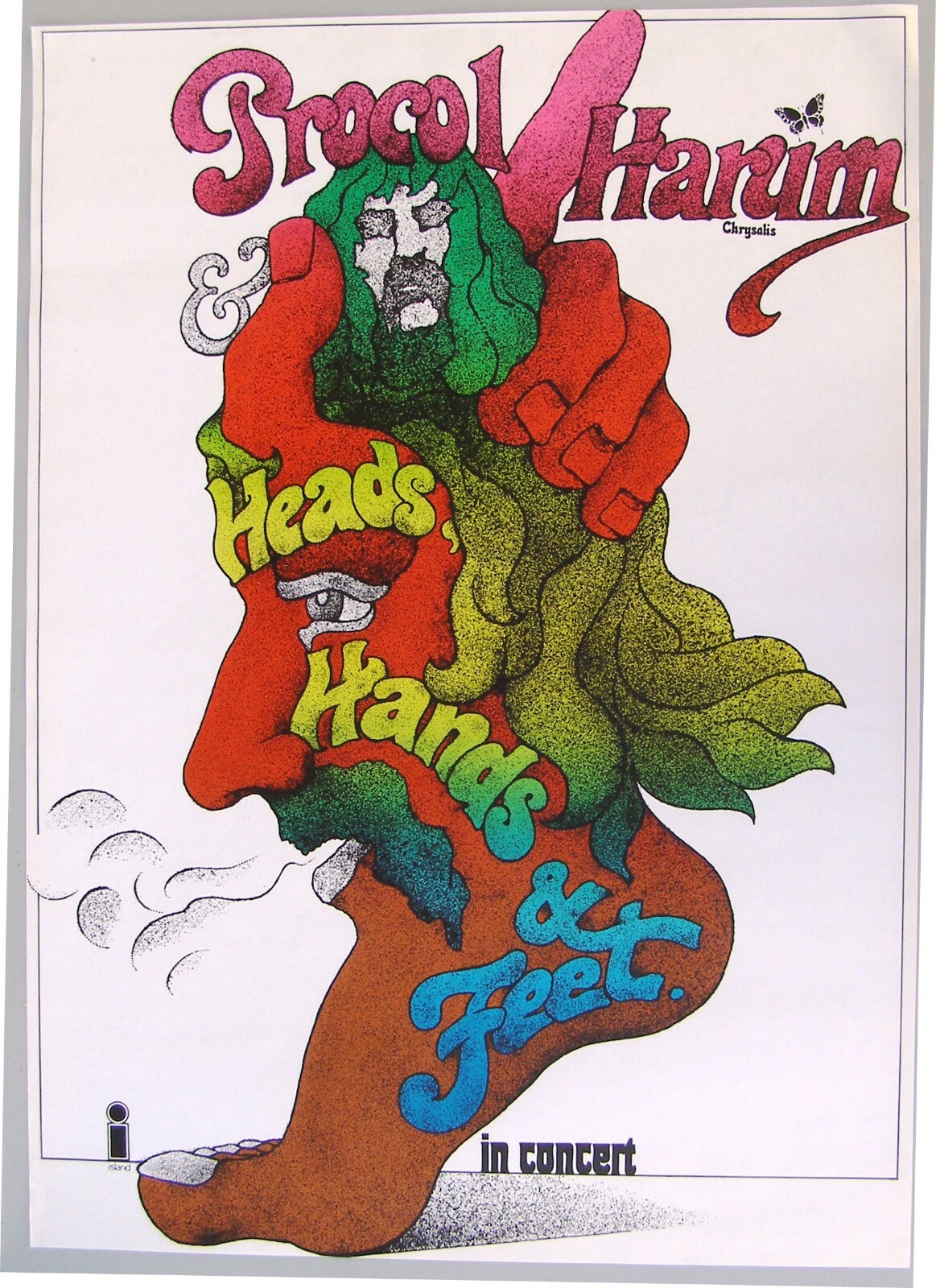 1971 PROCOL HARUM In Concert, Heads Hands and Feet Poster Europe