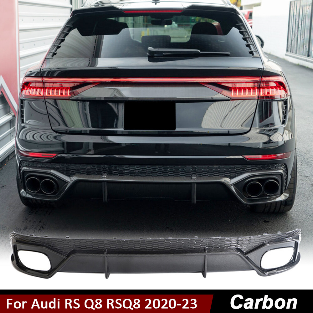 For Audi RS Q8 RSQ8 2021-2023 REAL CARBON FIBER Rear Bumper Diffuser Lip Spoiler
