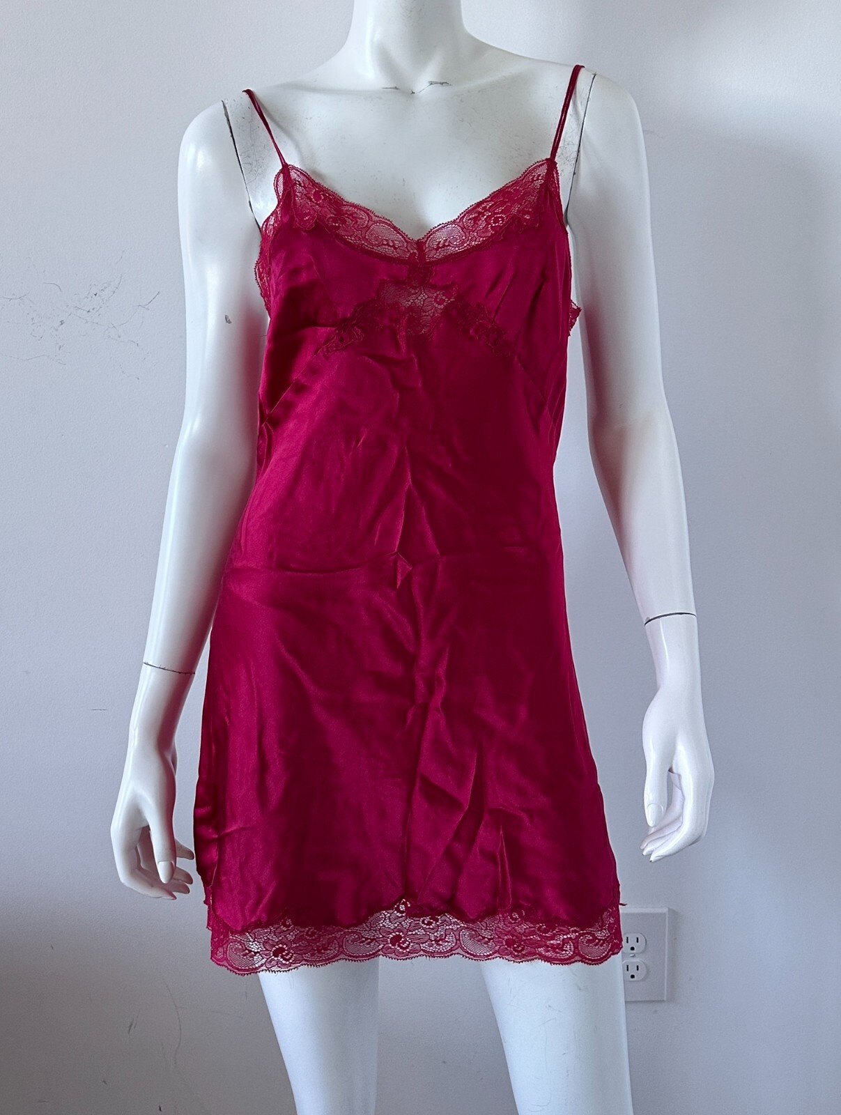Only Hearts Mini Slip Dress Pink Silk Charmeuse Pink Size Medium