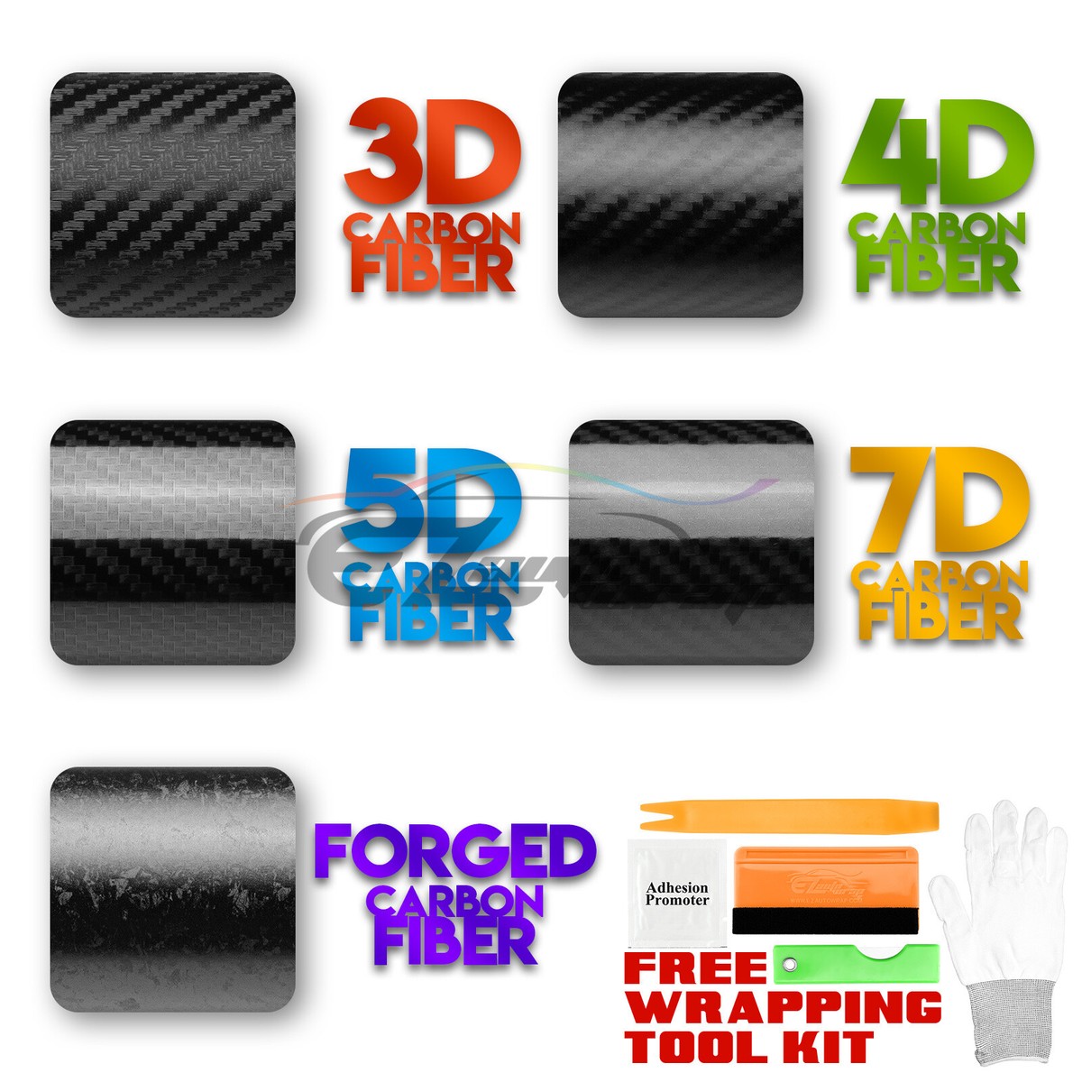 Carbon Fiber Vinyl Wrap For Cars 2ft X 5ft Black Carbon Fiber 7D