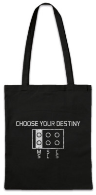 Choose Your Destiny Stofftasche Einkaufstasche Plug Nerd Geek Fun Msc SLS