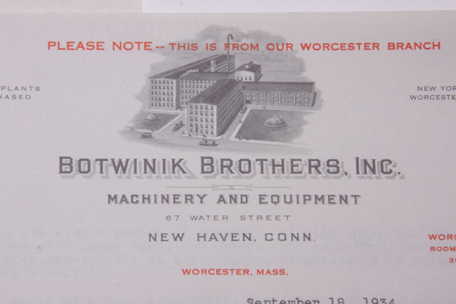1934 Lamson Goodnow Botwinik Brothers Liquidation New Haven CT Ephemera