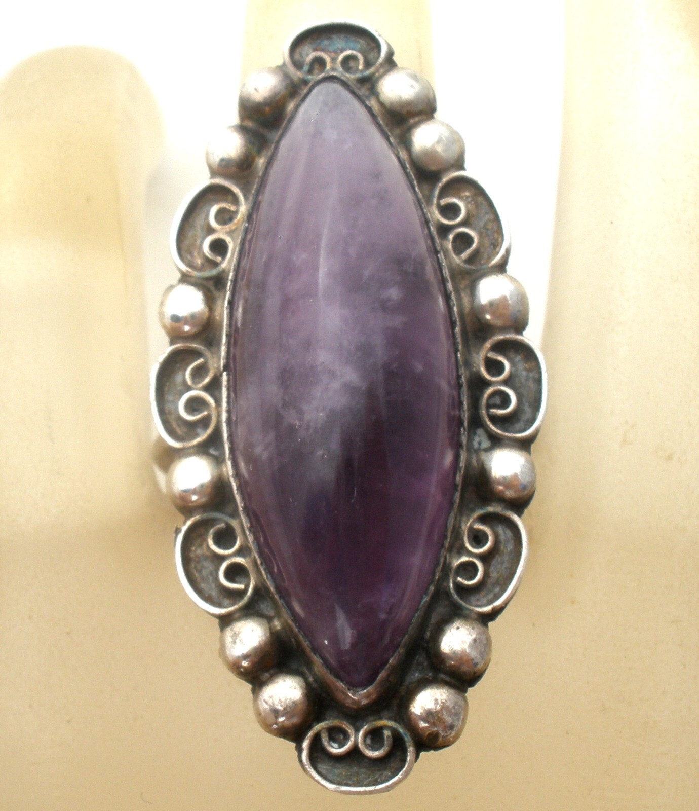 Mexican Amethyst Ring Statement Sterling Silver L… - image 6