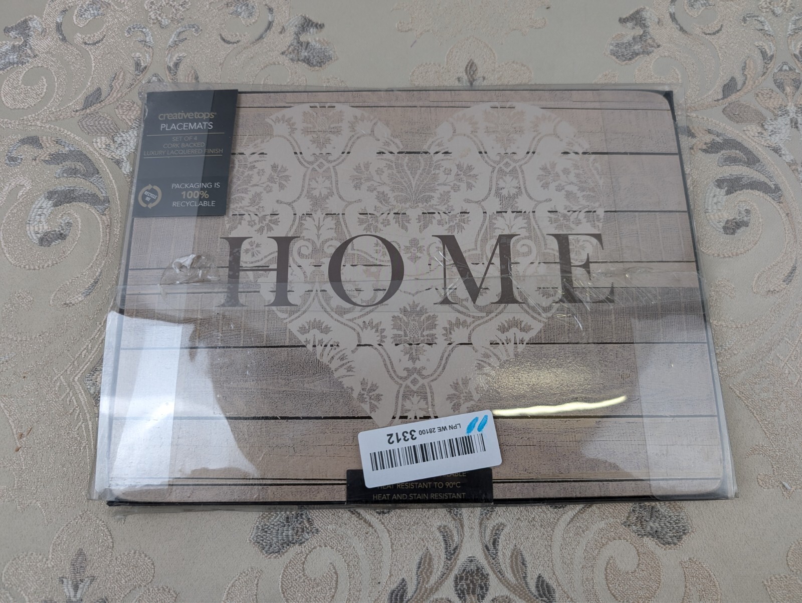 KitchenCraft Everyday Home Placemats, Non-Slip Heat Resistant Cork Placemats wit