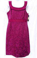 NWT ANTONIO MELANI Elea Womens Fuchsia Purple Pink Tapestry Pleated Dress 14 XL