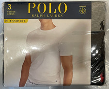 Polo Ralph Lauren Mens Classic Fit MultiColor Cotton Crew 3 Pack T-Shirts Size M