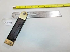 Wood Workers Vintage Carpenter's Sliding T Bevel with Wood & Brass Handle