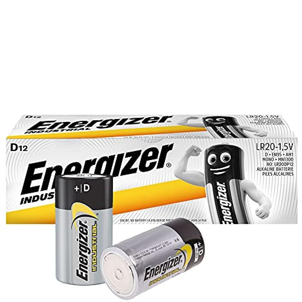 Set 12 Pile Energizer Industrial LR20 D - Per Torce e Radio Emergenza