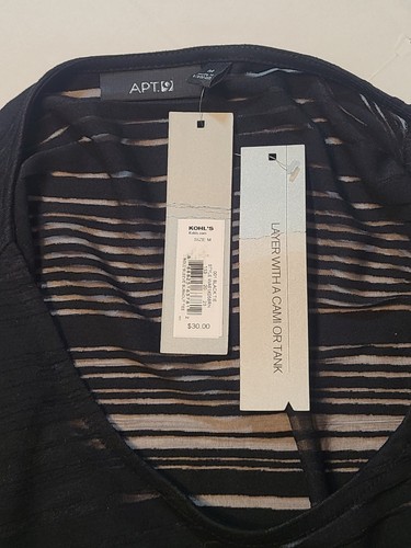 Apt 9 schwarz transparent gestreift Damen Top Neu mit Etikett Medium Layer mit Trägertop oder Tank - Bild 4 von 9