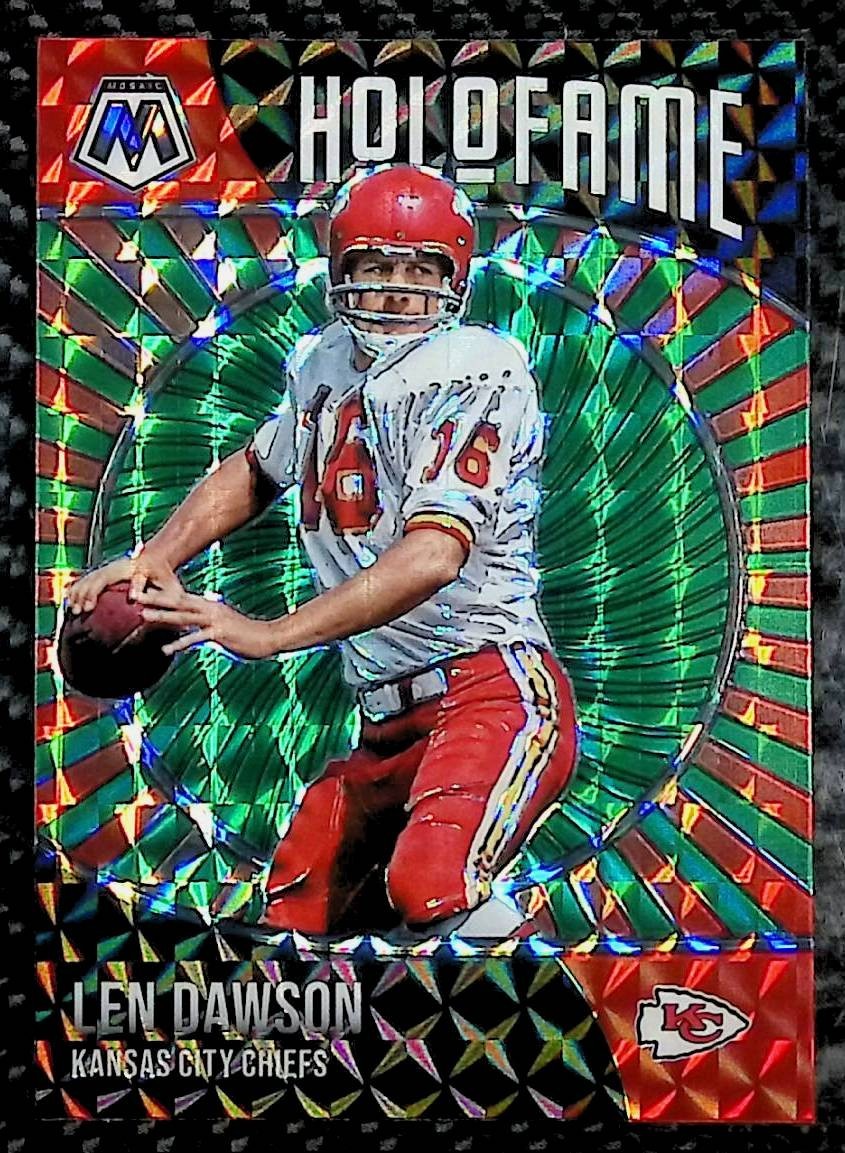Len Dawson - 2021 Panini Mosaic #9 HoloFame - Green Mosaic - Chiefs
