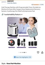 Cold Therapy Machine with Programmable Timer, Portable Ice Machine FOR Knee.
