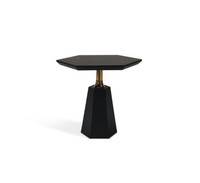 Schicker Schwarzer Sechseckiger Beistelltisch Wohnzimmer Couchtisch Tisch