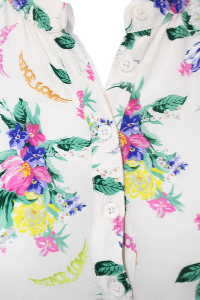 Zadig & Voltaire Womens Maxi Shirt Dress Beige Floral Viscose Size XS - Image 4 of 4