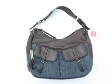 Radley Grosvenor Shoulder Bag RARE Denim Leather Blue Grey Medium Large