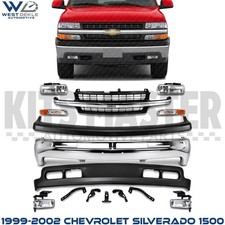 Front Chrome Bumper Grille Assembly Kit For 1999-2002 Chevrolet Silverado 1500 Front Chrome Bumper Grille Assembly Kit For 1999-2002 Chevrolet Silverado 1500