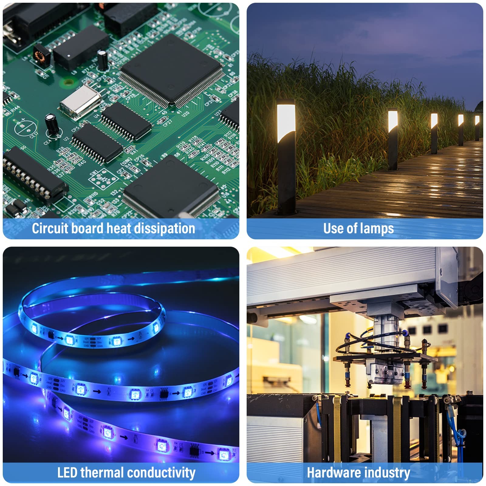 Thermal Adhesive Tape, 25m x 10mm x 0.20mm Double Side Thermal Tapes Cooling ...