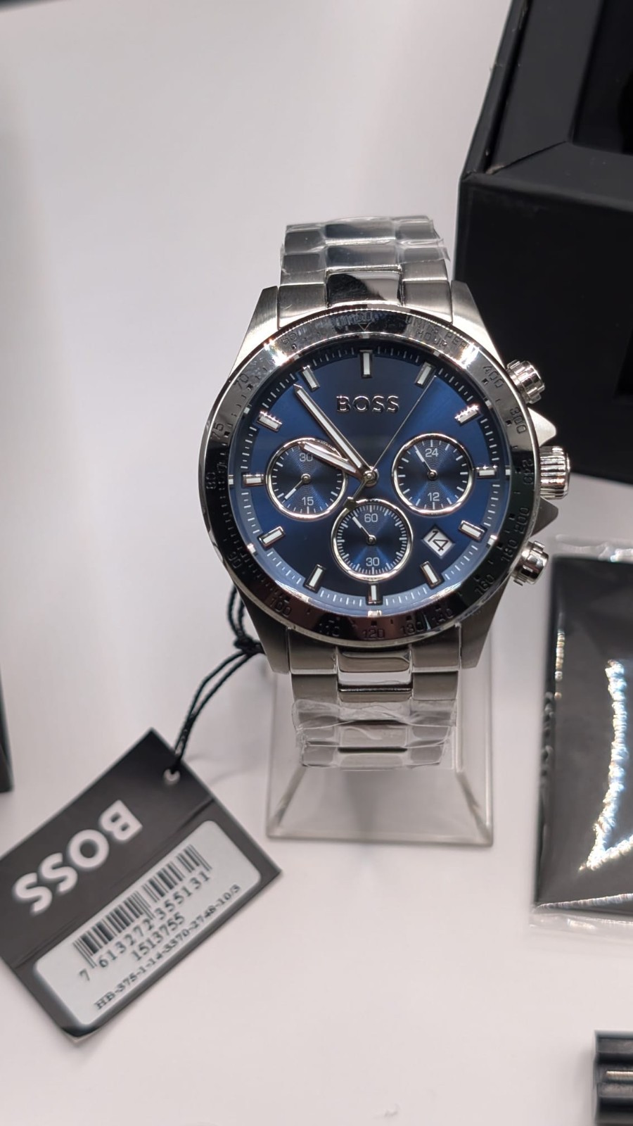 BOSS Men's 43 mm Chronograph Quartz Watch Hero Collection with Stainless Steel Bracelet Link or Mesh, Date Function, 3 Sub-Dials, 5ATM Water Resistant - Image 6