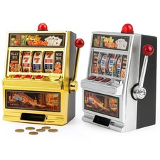 x Salvadanaio Slot Machine Las Vegas Giocattolo Arcade 24x16x30cm Colori bal