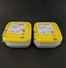 Ikea Pruta [6] Food Storage Square 5.5 x 5.5 x 2.25" Container 20oz BPA-Free