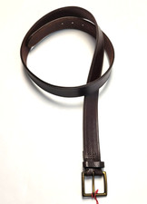 FRYE Men's Dark Brown Genuine Leather Casual Belt 38 XL X-Large Metal Buckle