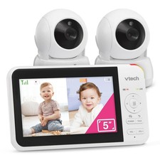 VTech VM924-2 Remote Pan-Tilt-Zoom Baby Monitor 2 Cameras  Audio 5"LCD Screen