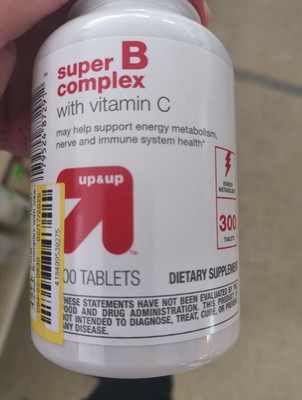 Up & Up Super B Complex With Vitamin C 300 Tablets Immune Health Exp 09/2027