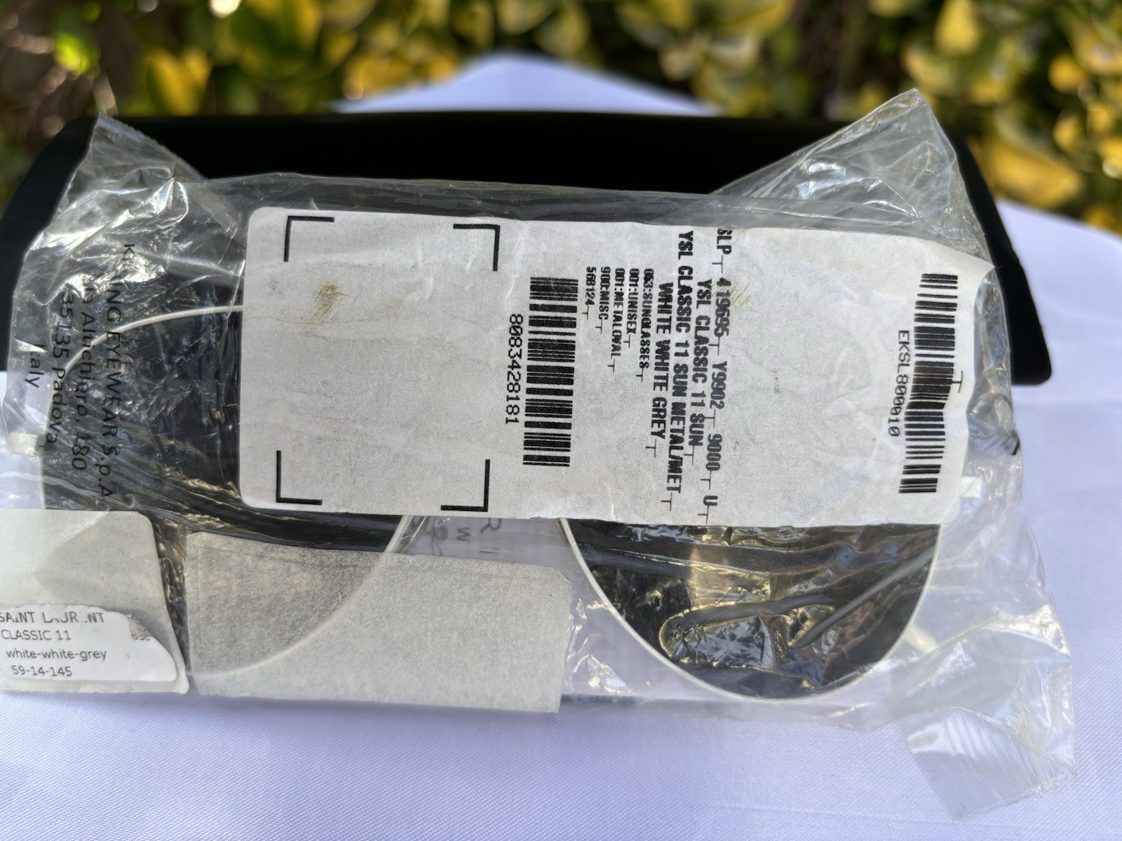 Occhiali da sole Saint Laurent Classic 11 005 Pilot Aviator nuovi con etichette $450 bianchi 038