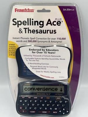 Franklin Spelling Ace Plus With Thesaurus Calculator Data Bank SA-206 Plus New