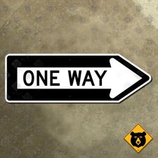 California One Way five sided cutout diecut highway road street sign 30x10