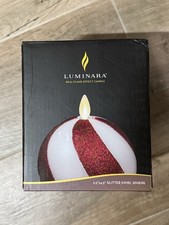 Vela esfera remolino brillo cuentas cristal sin llama Luminara - bastón de caramelo