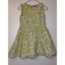 Zunie Girl Yellow Daisy Floral Ruffle Sleeve Dress Kids Size 6