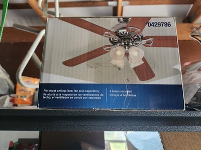 Harbor Breeze #0429786# Ceiling Fan Light Kit Brass Finish Alabaster Glass Shade