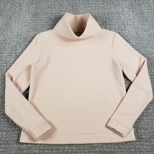 Dudley Stephens Sweater XS Park Slope Turtleneck Vello Fleece Made in USA Tan