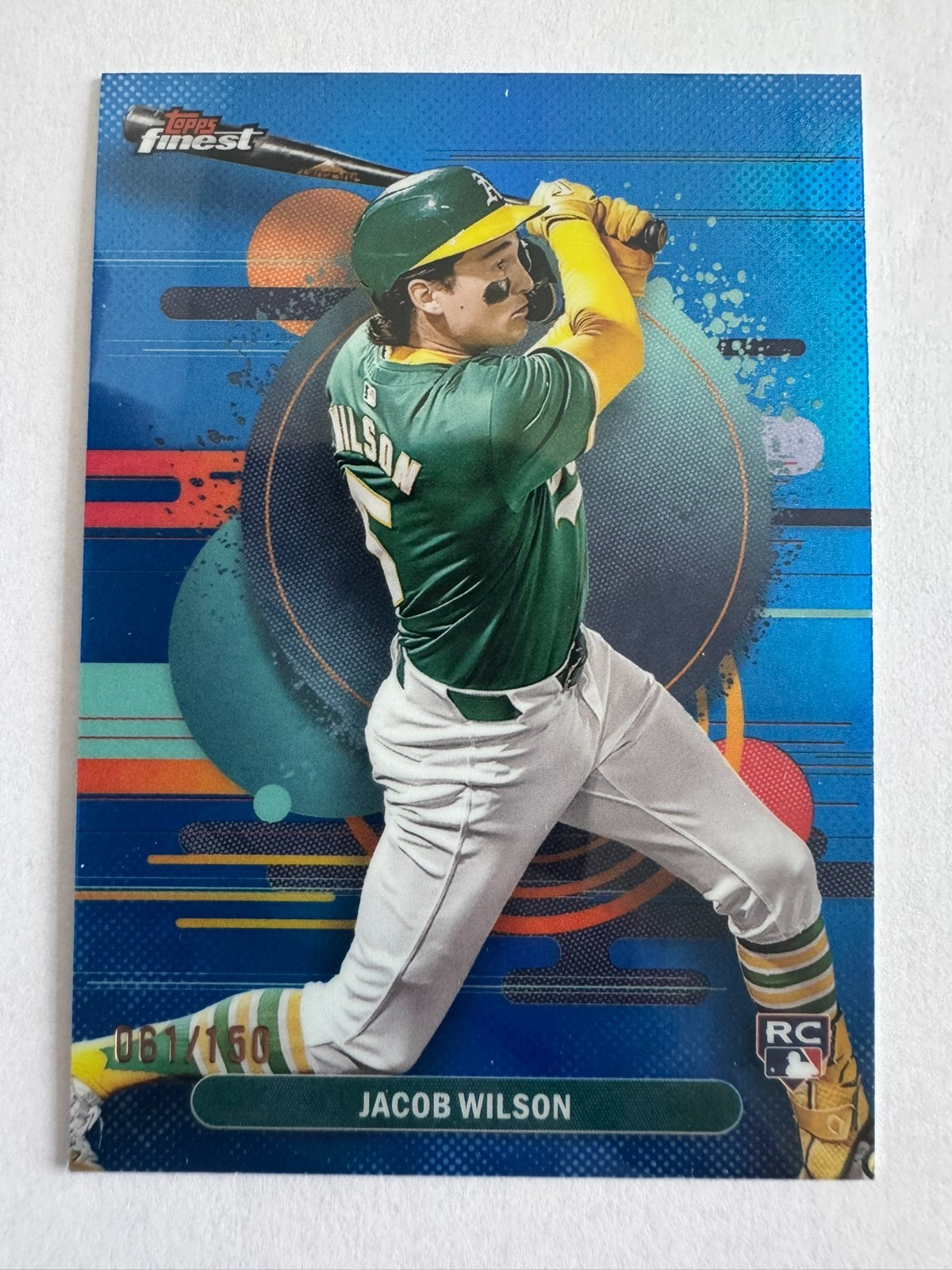 2025 Topps Finest Uncommon #109 Jacob Wilson  Blue Refractor /150 (RC)