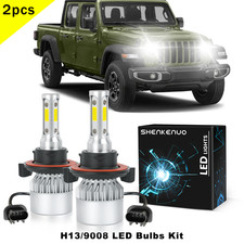 For Jeep Gladiator Crew Cab 2020-2025 2x LED Headlight Bulbs Super Bright 6500k