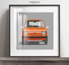 Fiat 126 Artwork Print, Classic Car Gift idea, Add Reg & Colour