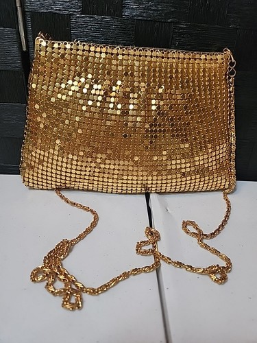 Gold Pailletten Handtasche, mit Gold Kette Schulterriemen 8" x 5" (V) - Bild 2 von 10