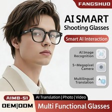 AI Smart Glasses Real-Time Translation Voice Assistant AI Image Recognition 8MP