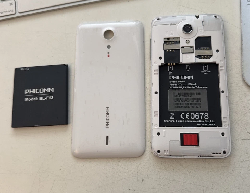 Phicomm i803wa blanco, dispensador, defectuoso, placa, micros, cámara, Accu Etc Ok Foto 2 de 3
