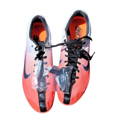 Nike Zoom Rival D 7 Track Field Distance Spikes Orange White 538223-006 Mens 14
