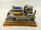 RARE BIG VINTAGE MECCANO SCRATCH BUILT WORKING MODEL OF STEAM POWERED GENORATOR