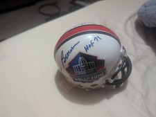Otto Graham Jim Brown Dual Autographed Hall of Fame Mini Helmet JSA COA